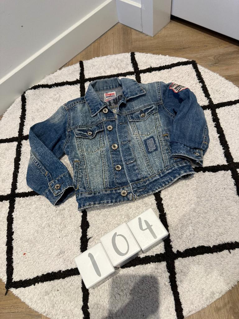 ZGAN blauw Vingino jeans jack jas denim spijkerjas 104 3-4J, Kinderen en Baby's, Kinderkleding | Maat 104, Zo goed als nieuw, Jongen of Meisje