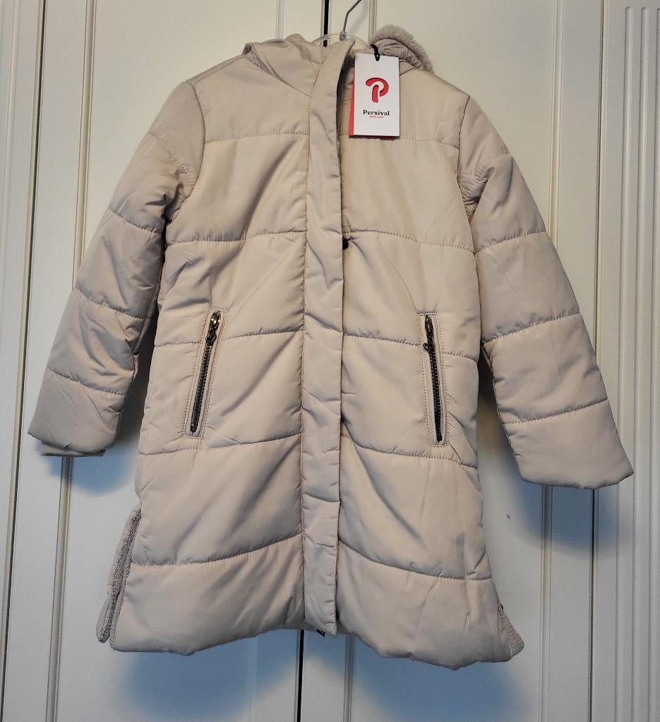 Nieuw! Persival winterjas, meisje, beige, maat 116/122, Persival, Meisje, Nieuw, Ophalen of Verzenden
