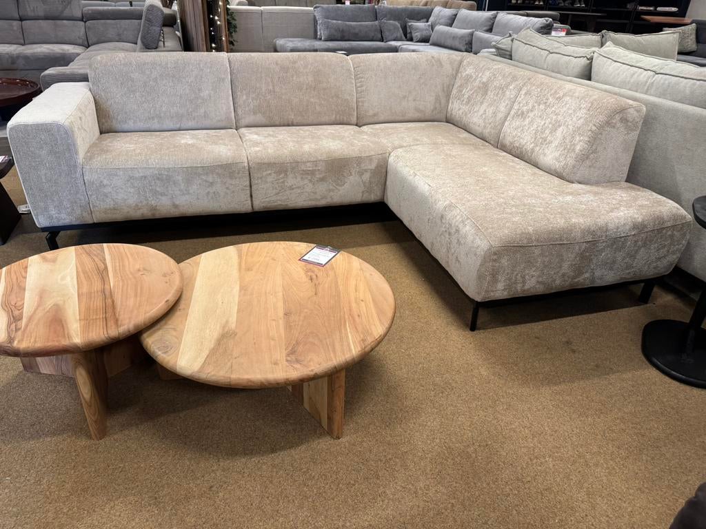 Hoekbank Viola 255 x 190 beige Direct/Leverbaar E-2195, Huis en Inrichting, Ophalen, 250 tot 300 cm, Hoekbank, Nieuw