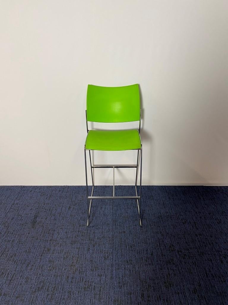 4 x Barkruk Casala Curvy, groen, Ophalen, Gebruikt, Met voetsteun, 60 tot 90 cm