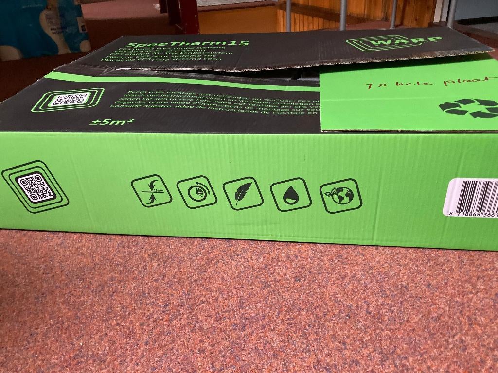 warp vloerverwarming complete set ruim 2 vierkante meter, Ophalen, Minder dan 30 cm, Overige typen, Nieuw