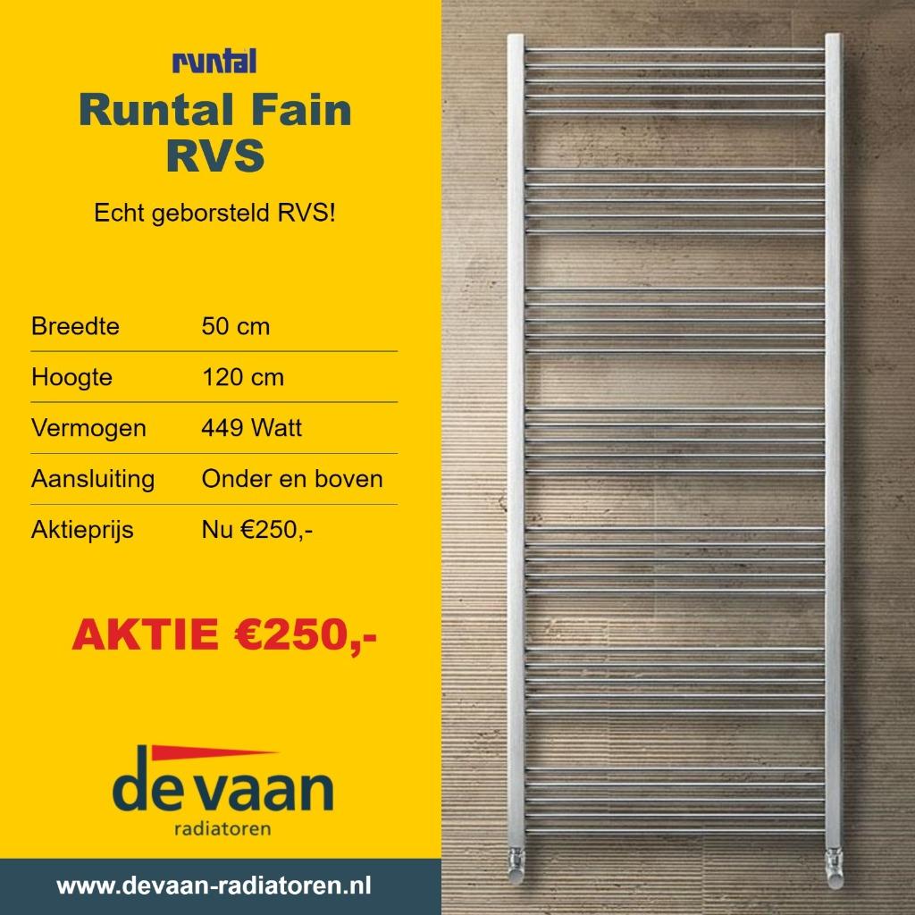 RVS handdoekradiator designradiator 120*50 geborsteld Runtal, Doe-het-zelf en Verbouw, Verwarming en Radiatoren, Verzenden, Radiator
