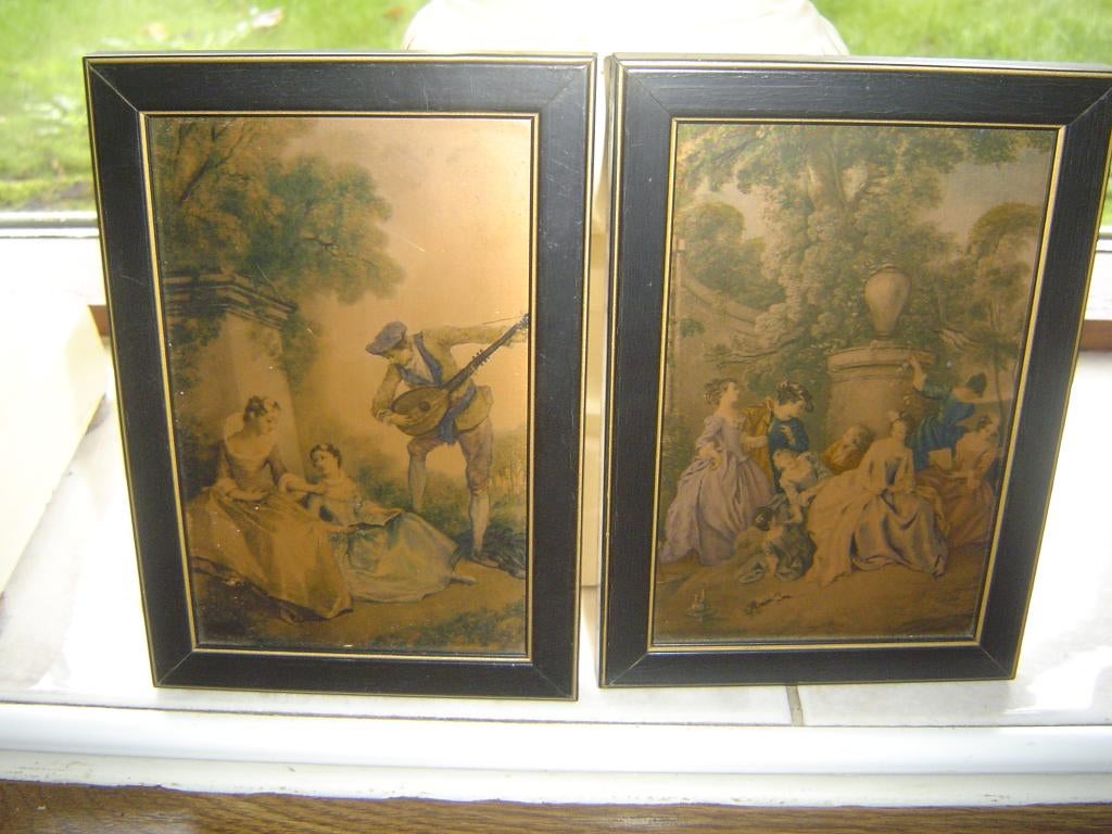 2 oude schilderijtjes, Antiek en Kunst, Kunst | Schilderijen | Klassiek, Ophalen of Verzenden