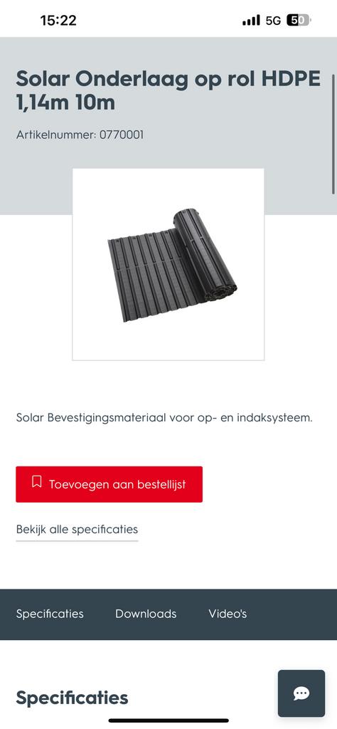 6x Inroof 10 meter rol indak zonnepanelen €305,40 icl. Btw., Doe-het-zelf en Verbouw, Dakpannen en Dakbedekking, Ophalen, Overige materialen
