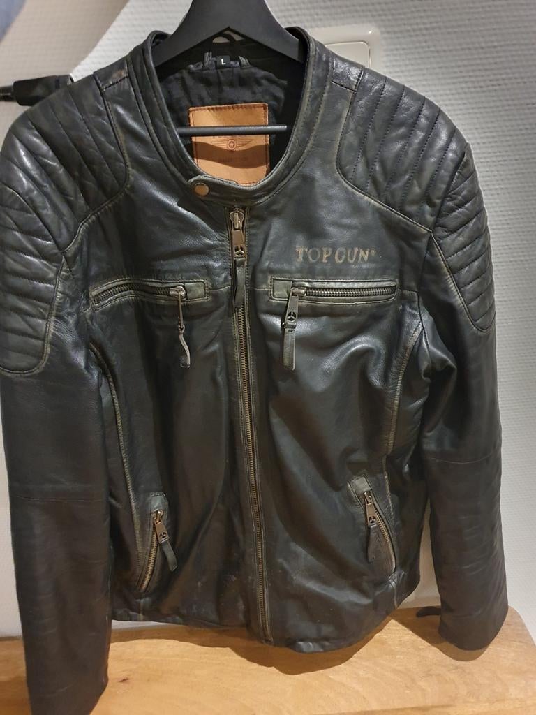 Top Gun leren jas - zwart, Maat 52/54 (L), Zwart, Top Gun, Ophalen of Verzenden