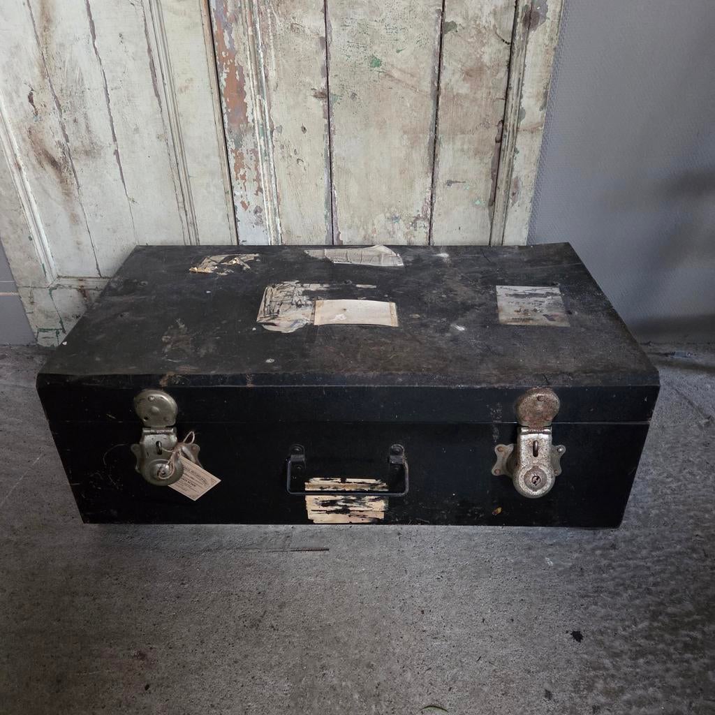 Vintage Metalen Kloosterkoffer / Reiskist, Ophalen of Verzenden
