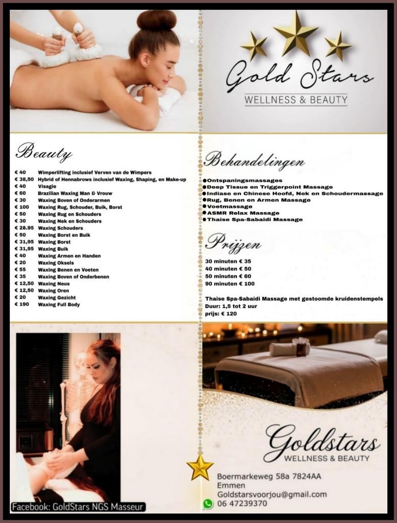 Massages en beauty behandelingen, Diensten en Vakmensen