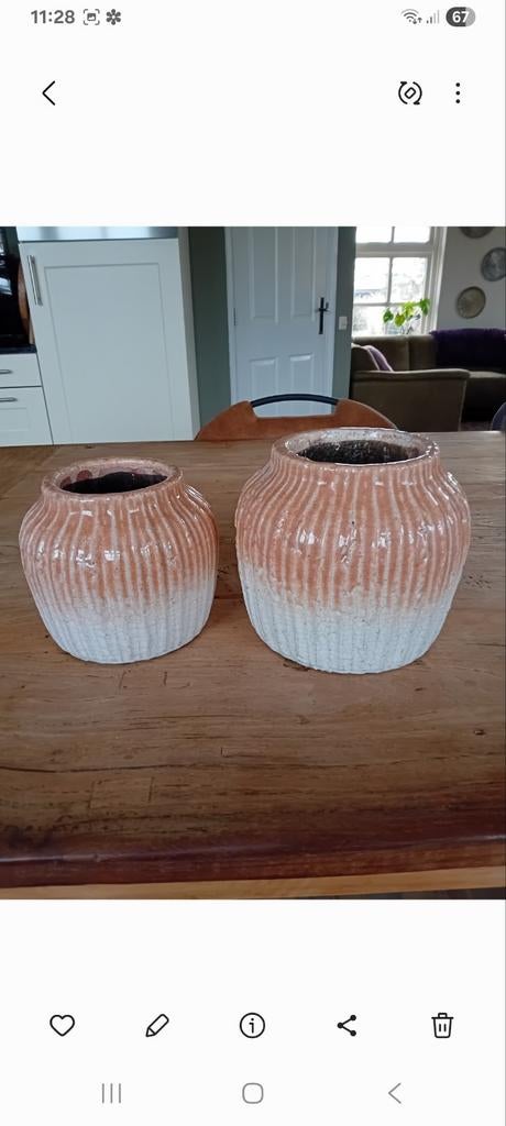 PTMD  bloempotten, Ophalen of Verzenden, Rond, Minder dan 25 cm