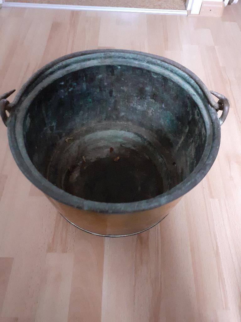 Antieke koperen bak diameter 36 cm, Ophalen of Verzenden, Koper
