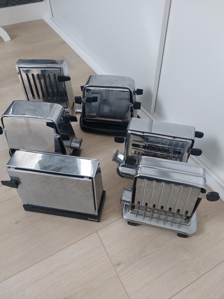 5 stuks vintage 50/60 jaren broodroosters., Witgoed en Apparatuur, Broodroosters, Ophalen of Verzenden, Gebruikt