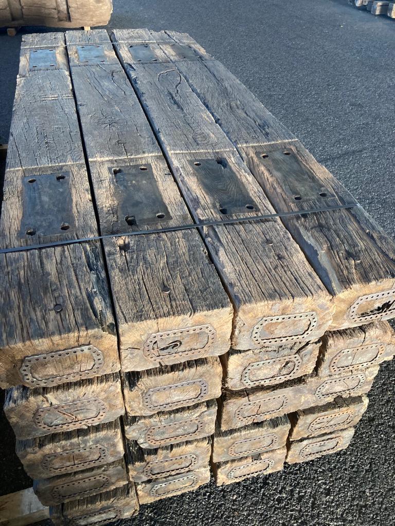Oude eiken bielzen, Gebruikt, Verzenden, Eiken, 250 tot 300 cm