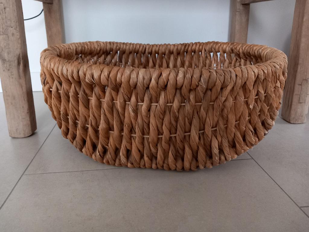 Grote ovale stevige oude mand zeegras met 2 handvaten, Overige materialen, Mand, Ophalen of Verzenden, Zo goed als nieuw