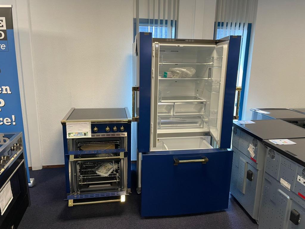 Foto 3 van STEEL Amerikaanse koelkast en inductie fornuis set blauwgoud