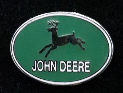 John Deere- groen met witte letters speld, Ophalen of Verzenden, Nieuw, Transport, Speldje of Pin