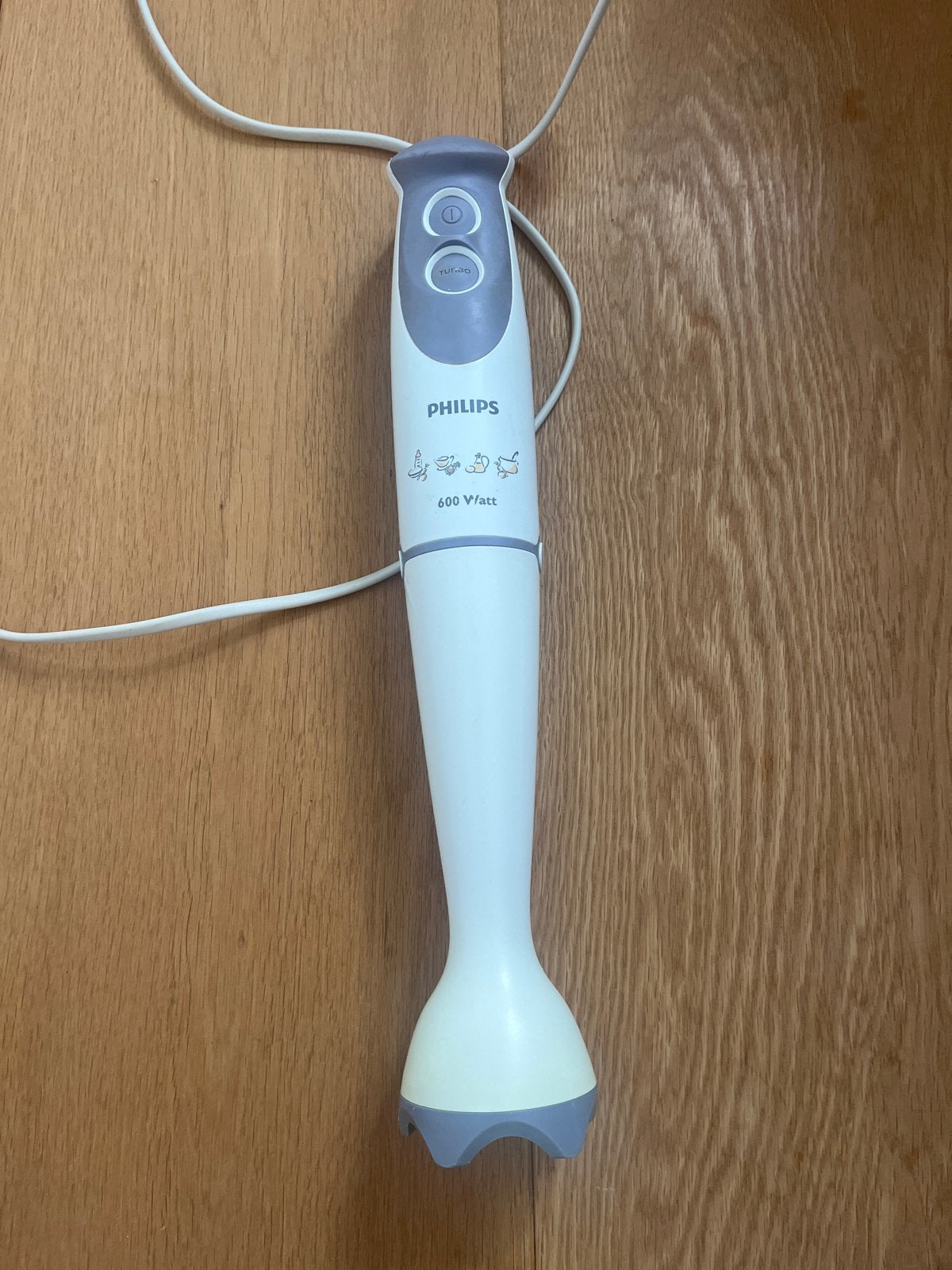 Philips Staafmixer 600 Watt - Wit/Grijs, Witgoed en Apparatuur, Minder dan 1 liter, Ophalen, Gebruikt, 2 snelheden