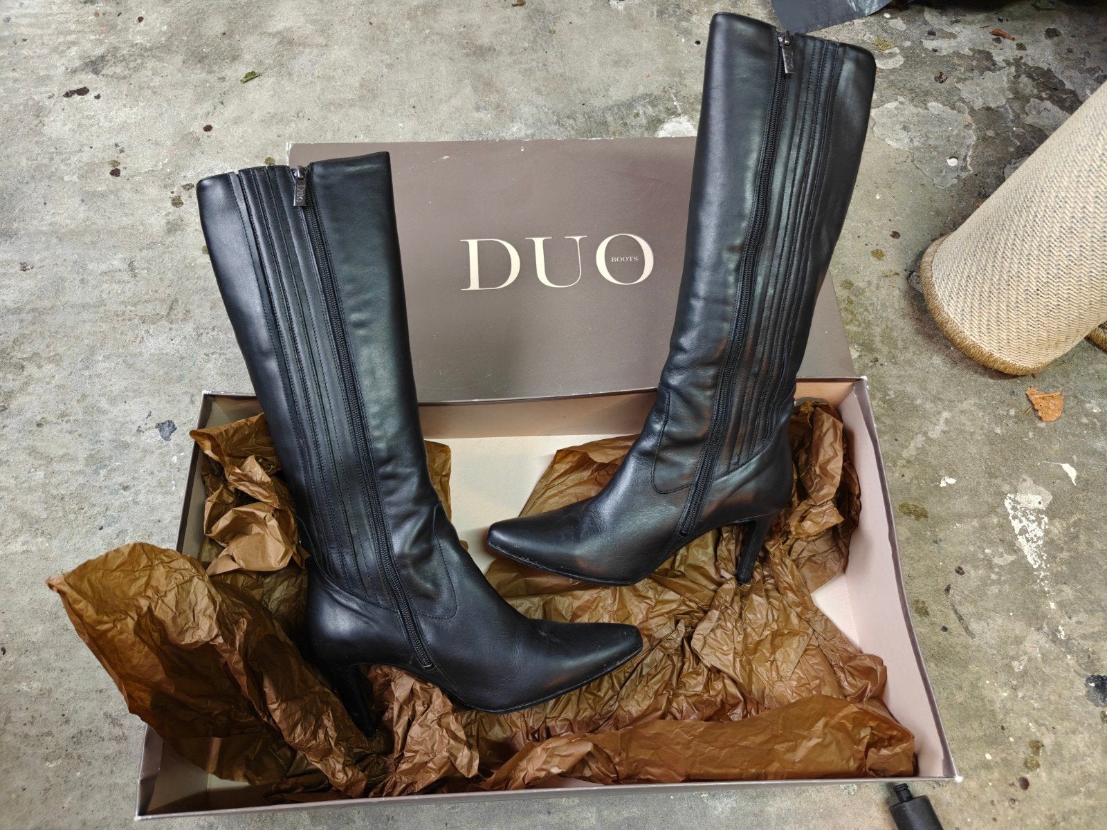 Duo boots maat 39 voor smalle kuiten, Hoge laarzen, Zwart, Ophalen of Verzenden, Zo goed als nieuw