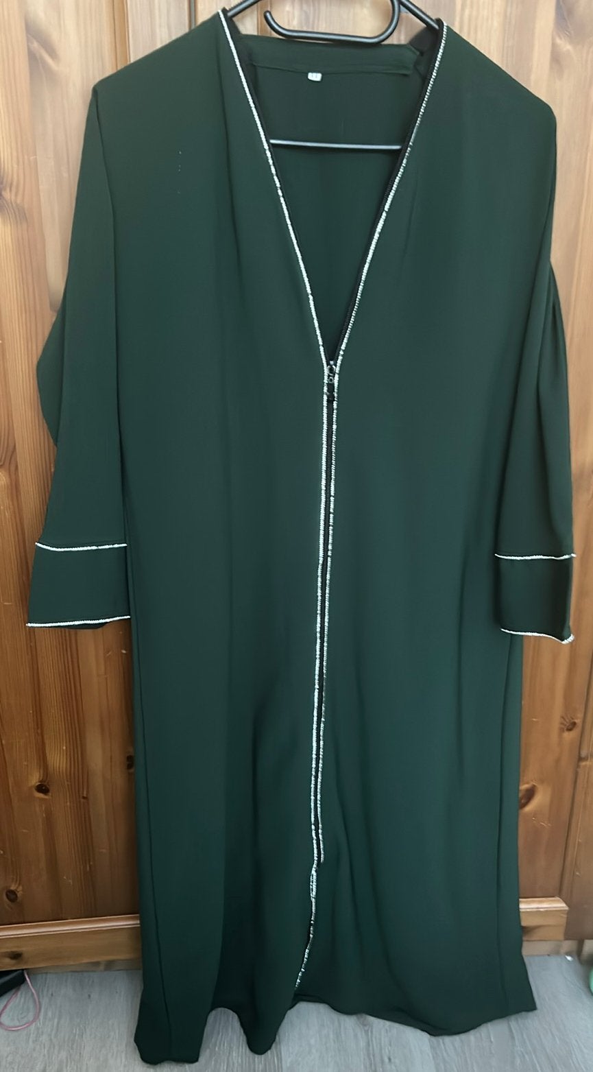 Lange abaya met rits donker groen maat 134 (44), Kinderen en Baby's, Ophalen of Verzenden, Zo goed als nieuw, Meisje, Jurk of Rok