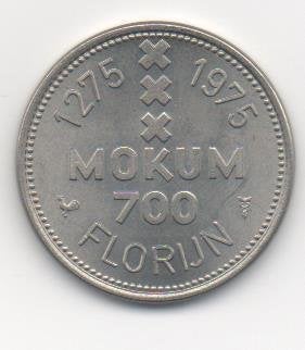 Penning Florijn Mokum 700 jaar 1275 / 1975, Ophalen of Verzenden, Overige materialen, Nederland