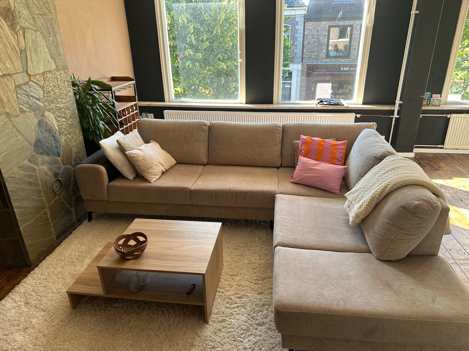 Comfortabele hoekbank - 265x215cm, Huis en Inrichting, Banken | Bankstellen, Ophalen, 250 tot 300 cm, Gebruikt, Hoekbank