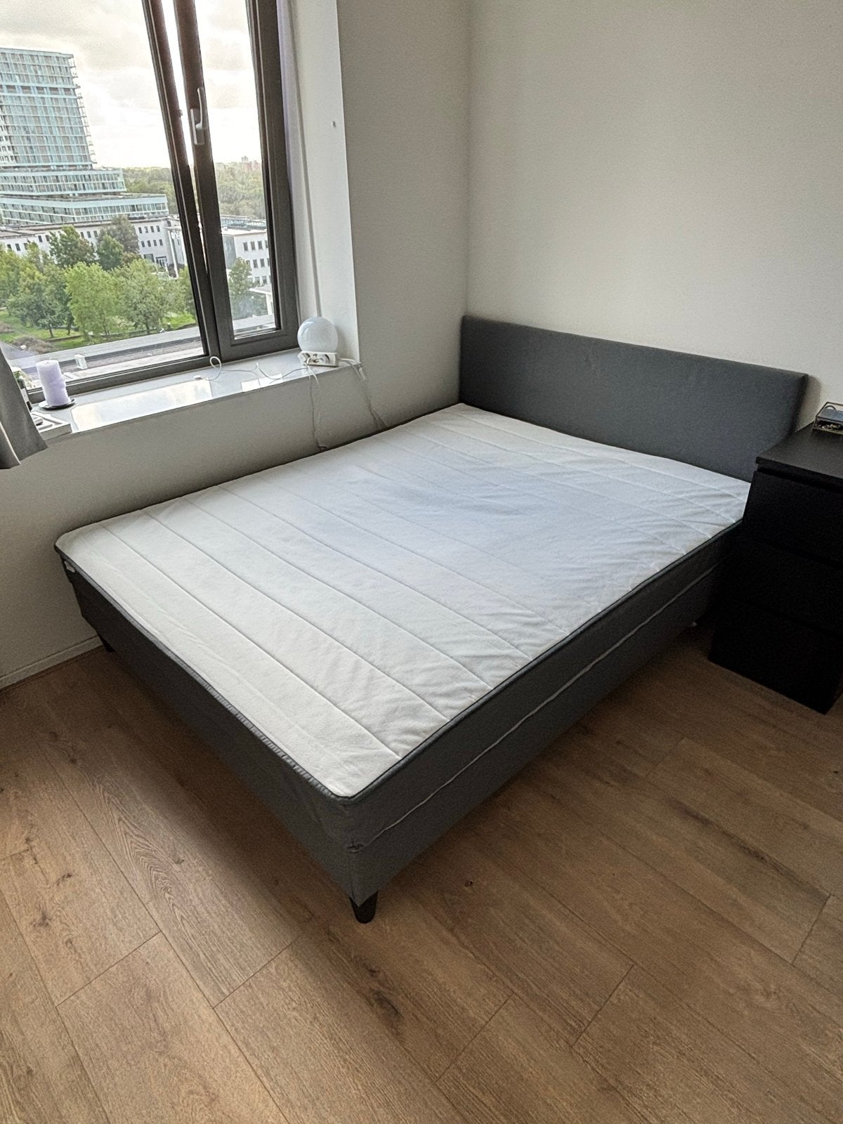 IKEA SÄBÖVIK Boxspring 160x200cm - Grijs, Huis en Inrichting, Ophalen, Gebruikt, Tweepersoons, 200 cm