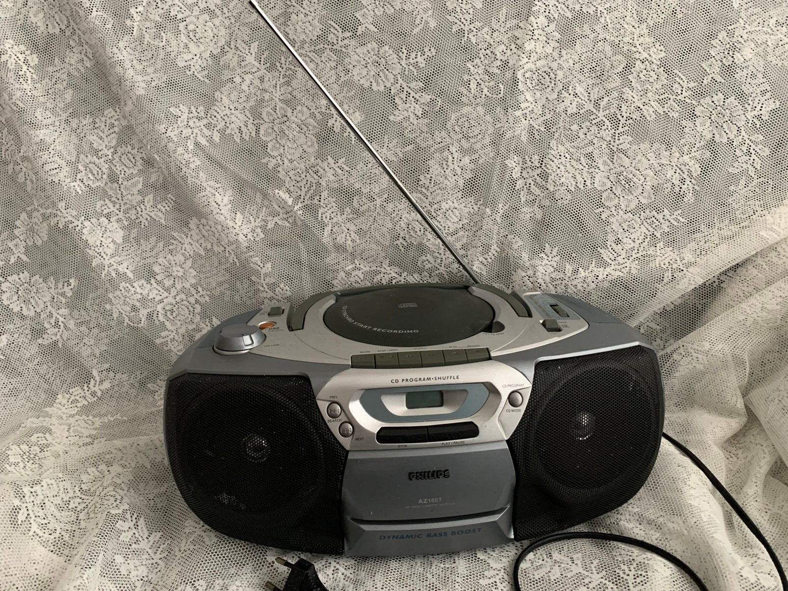 Portable retro philips stereo cd radio casette, Ophalen, Gebruikt, Radio, Met cd-speler