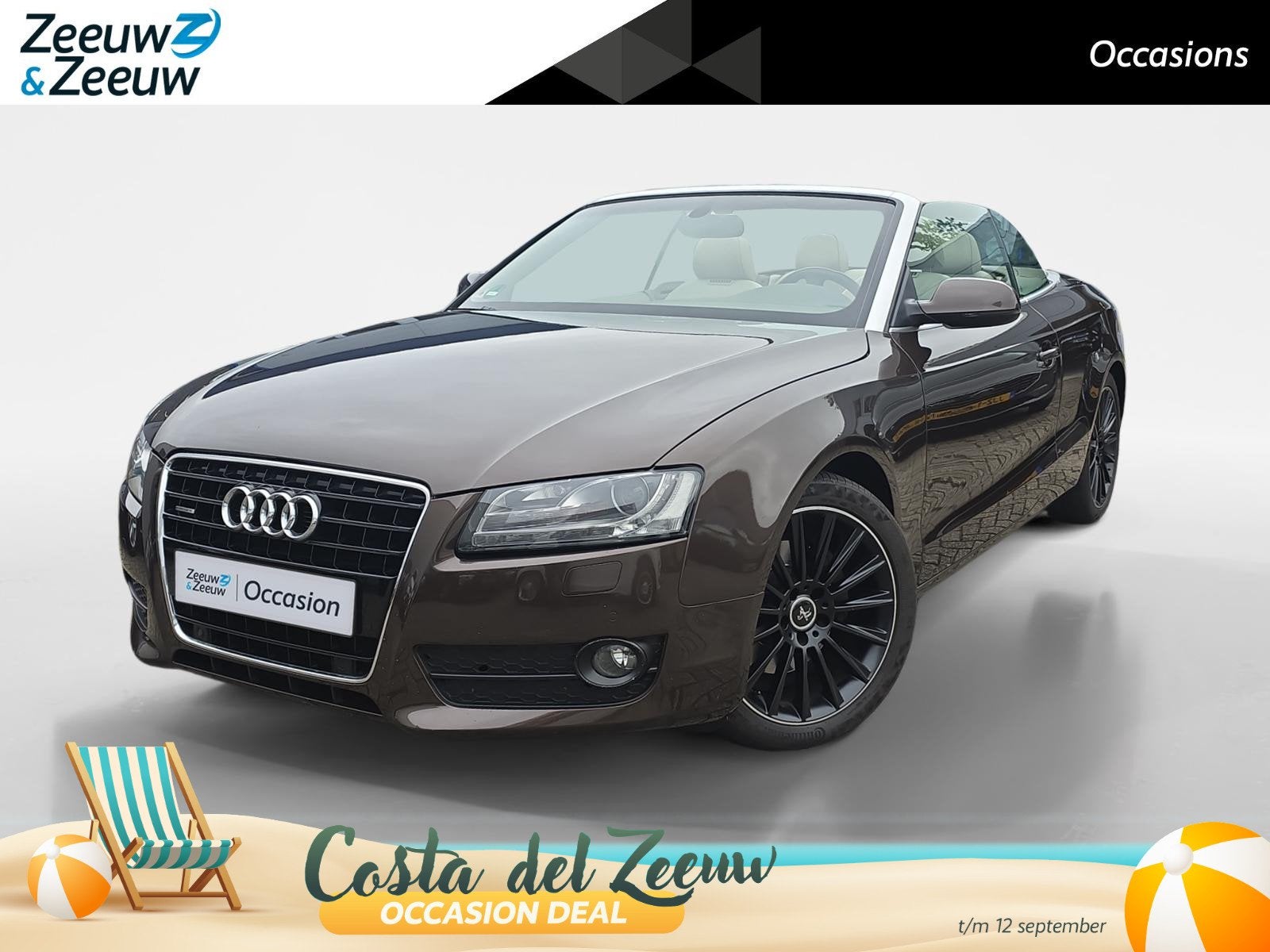 Audi A5 Cabriolet 3.2 FSI quattro Pro Line S | Elektr. leder, Auto's, Audi, Automaat, Gebruikt, Beige, 4 stoelen
