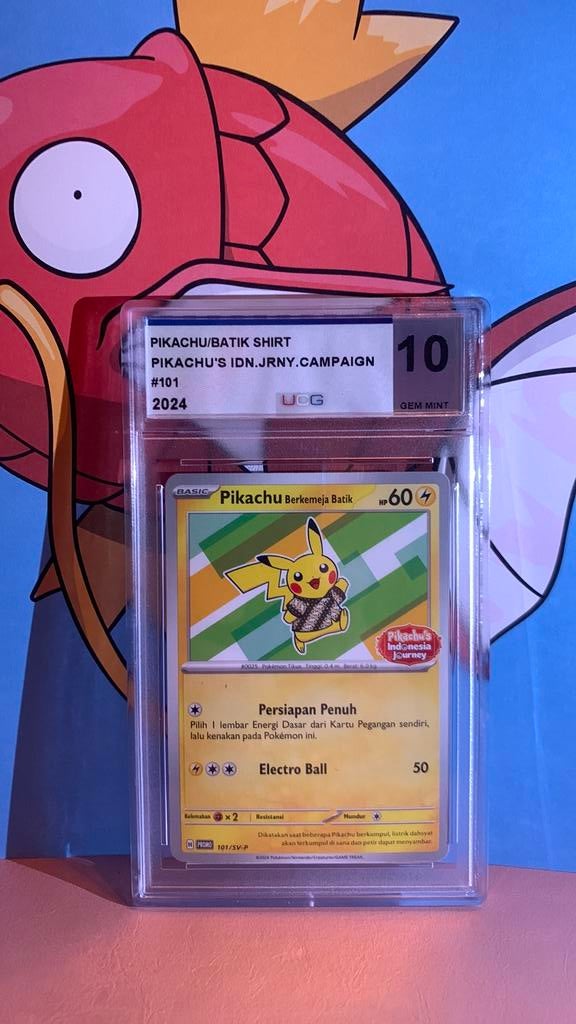 Pikachu Batik Shirt Pokémon kaart UCG 10 GEM MINT, Ophalen of Verzenden, Nieuw, Losse kaart