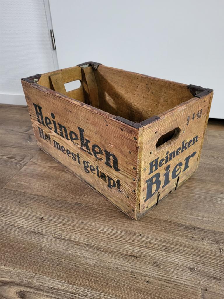 Mooie oud Heineken kratje uit 1968, Ophalen of Verzenden, Gebruikt