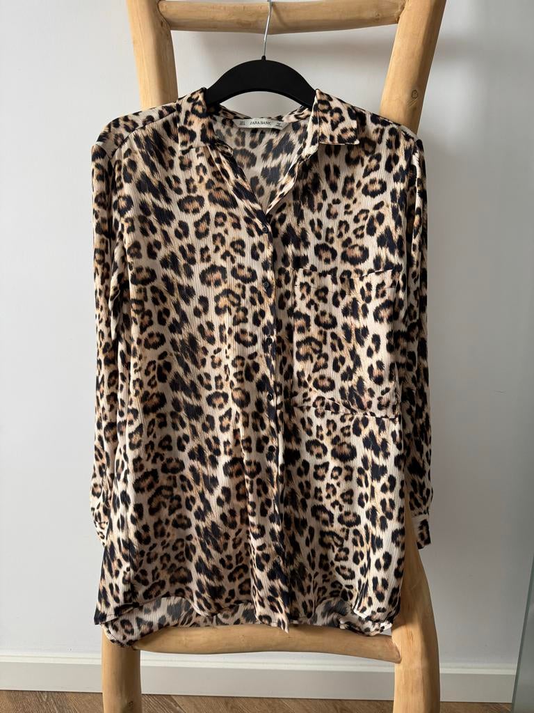 Tijgerprint Blouse Maat S - Nieuwstaat, Ophalen of Verzenden, Zo goed als nieuw, Maat 36 (S), Bruin