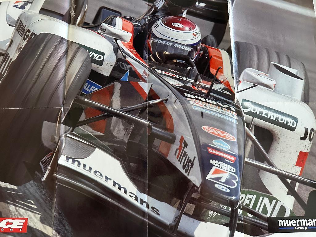 Poster Jos Verstappen ,F1, trust , puma, muermans, arai, Ophalen of Verzenden, Zo goed als nieuw, Formule 1