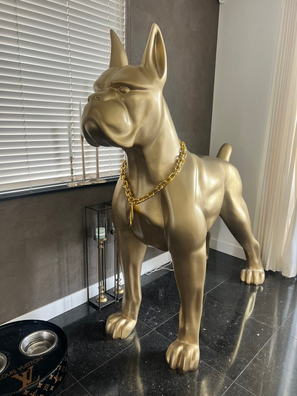 XXL Gouden Hond Beeld - Kare Design - Nieuwstaat, Ophalen, Zo goed als nieuw, Goud, Modern