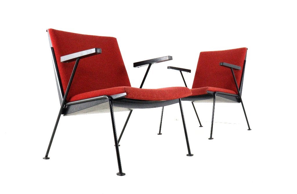 Wim Rietveld Oase Fauteuil Ahrend De Cirkel vintage (2x), Huis en Inrichting, Gebruikt, Vintage, 75 tot 100 cm, Ophalen of Verzenden