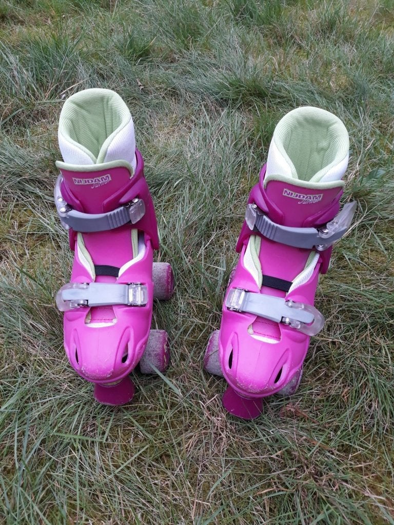 rolschaatsen roze, Ophalen, Verstelbaar, Kinderen, Zo goed als nieuw