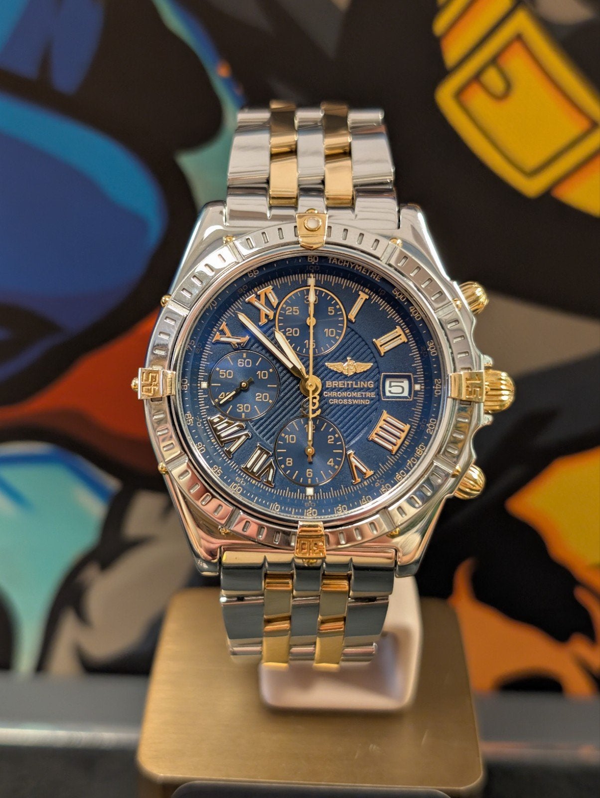 Breitling Crosswind Blauwe wijzerplaat,als Nieuw!
