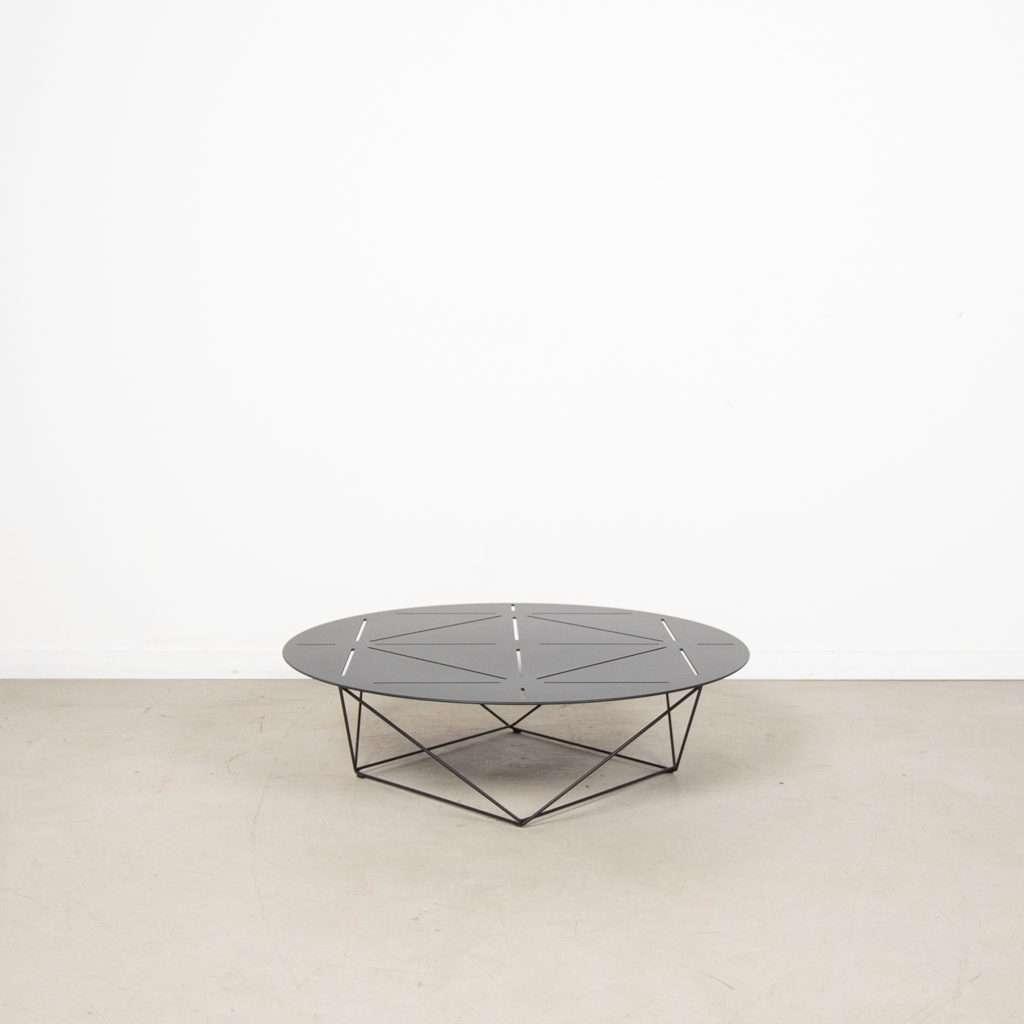 1x Walter Knoll Joco Tafel Zwart Aluminium Ø45 cm, Niet ingevuld, 50 tot 100 cm, 50 tot 100 cm, Zo goed als nieuw