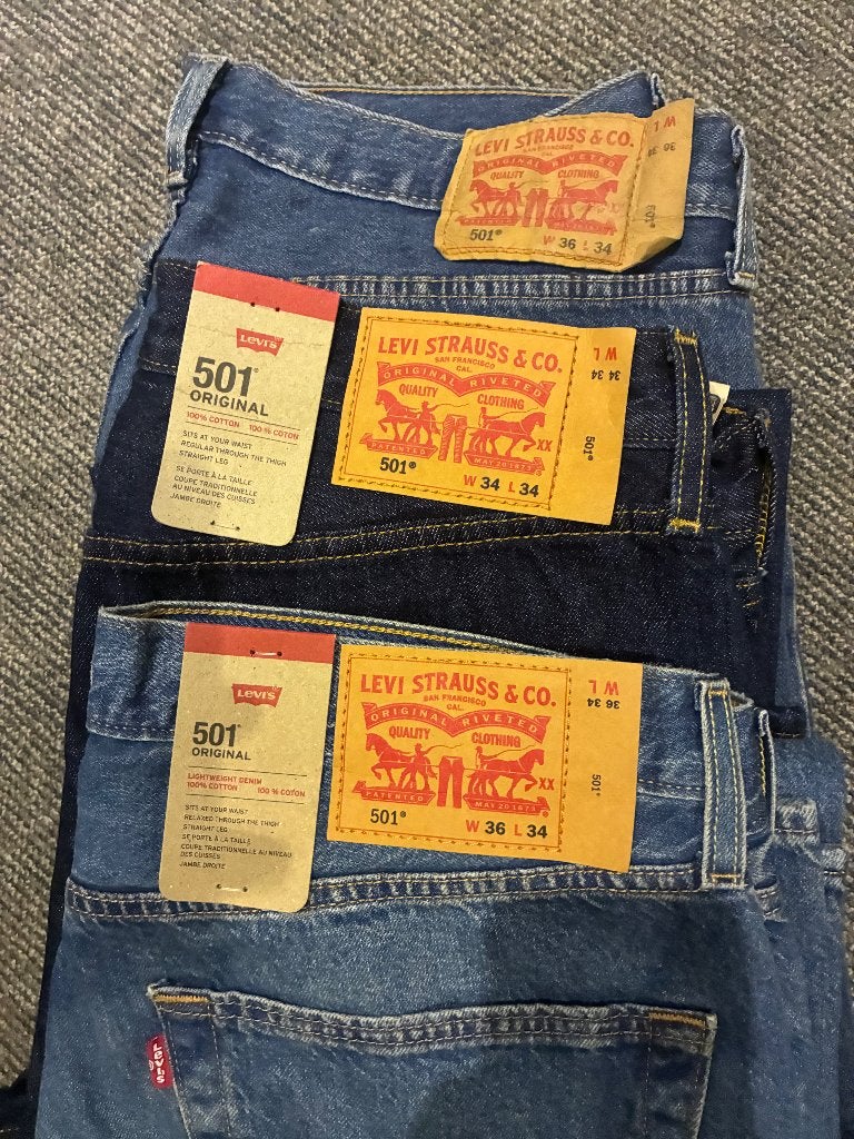 3 stuks Levi 501 heren broek 34x34 & 36x34 3 stuks, Levi's, Blauw, Overige jeansmaten, Nieuw