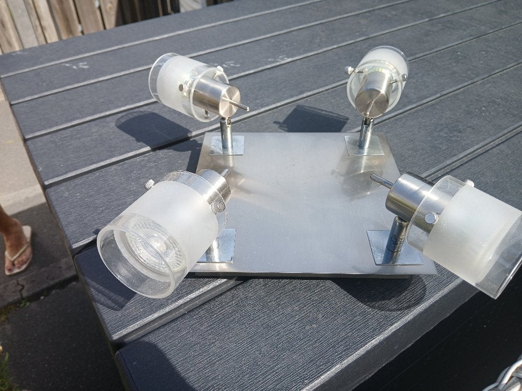 Plafondlamp Plafondspot Sencys 4 spotjes, Zilver, Gebruikt, Design, Plafondspot