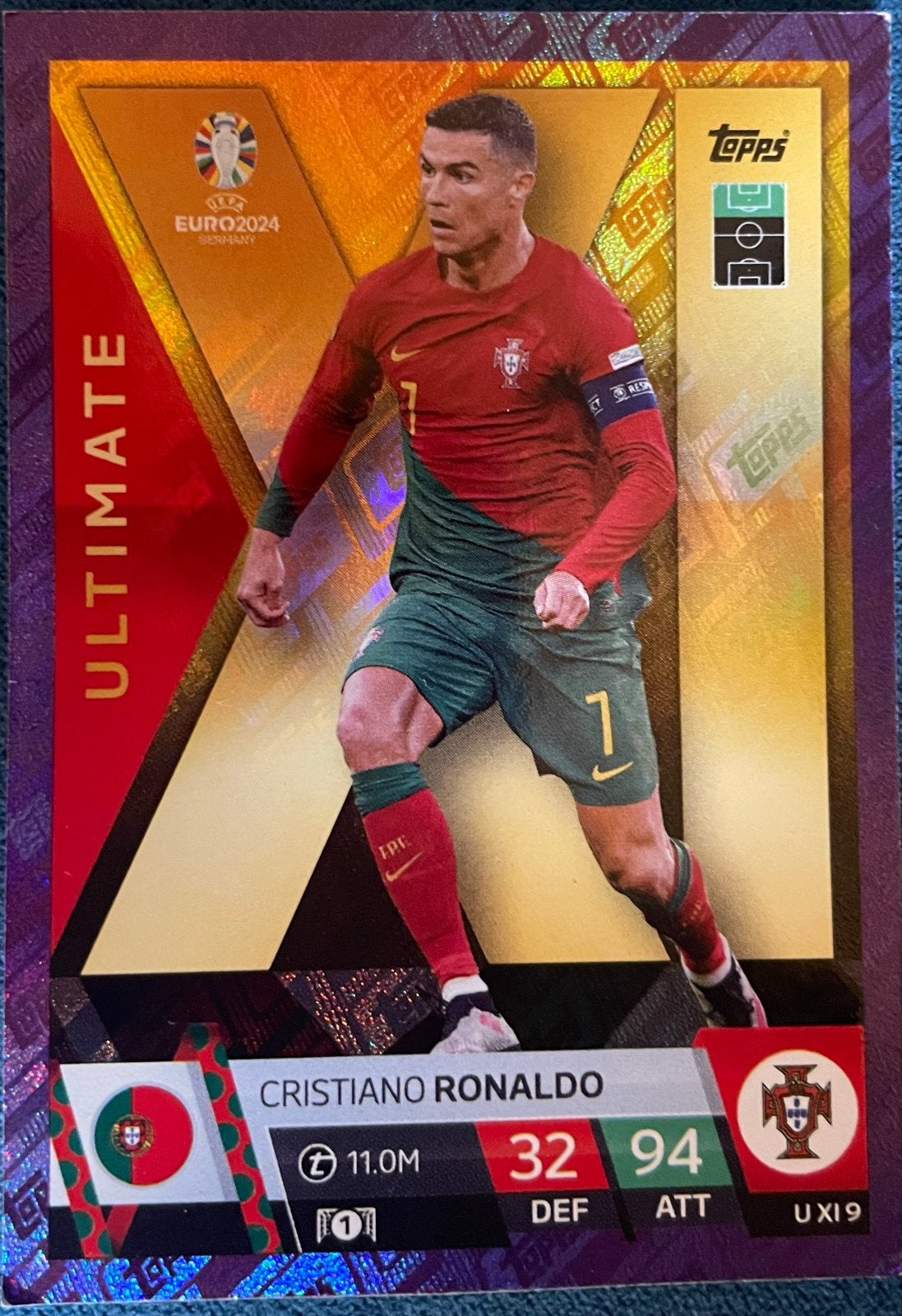 Cristiano Ronaldo Topps Match Attax EURO 2024 Kaart, Ophalen of Verzenden, Buitenlandse clubs, Spelerskaart