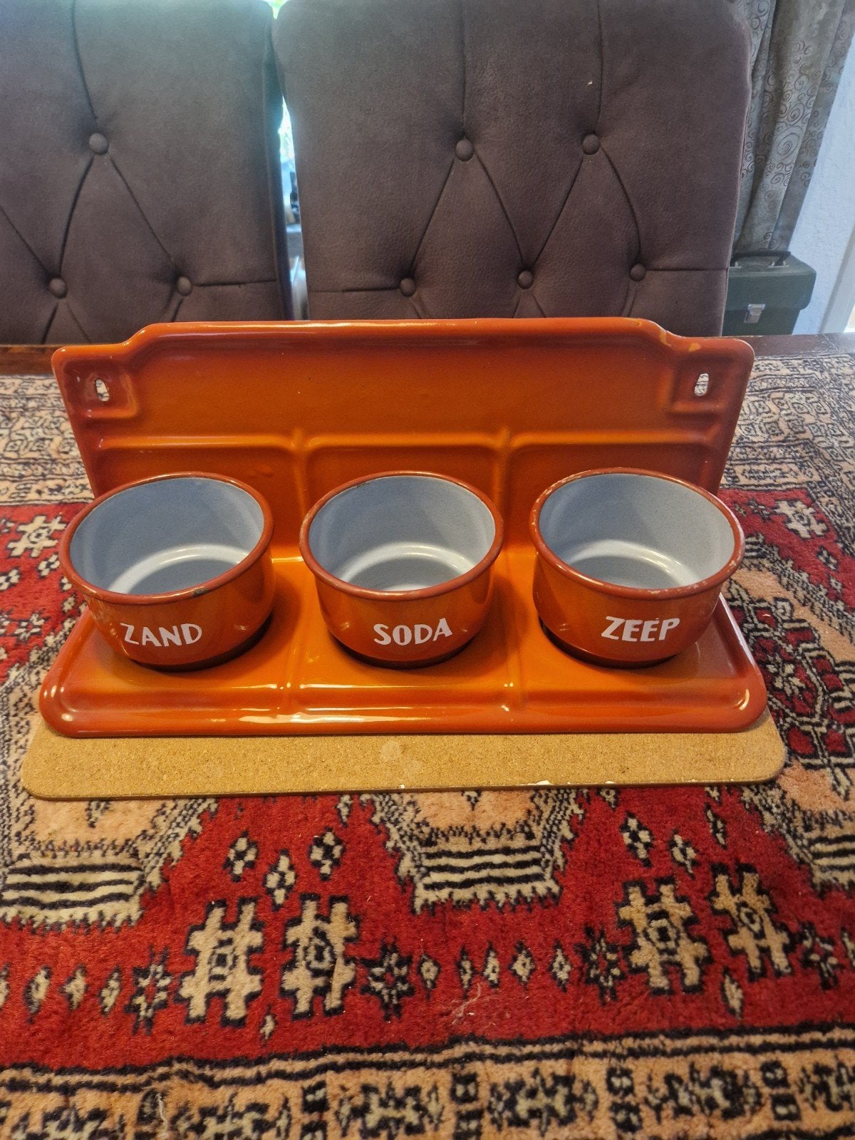 Vintage Nederlands antiek keukenwas rek zand  zeep soda, Ophalen of Verzenden