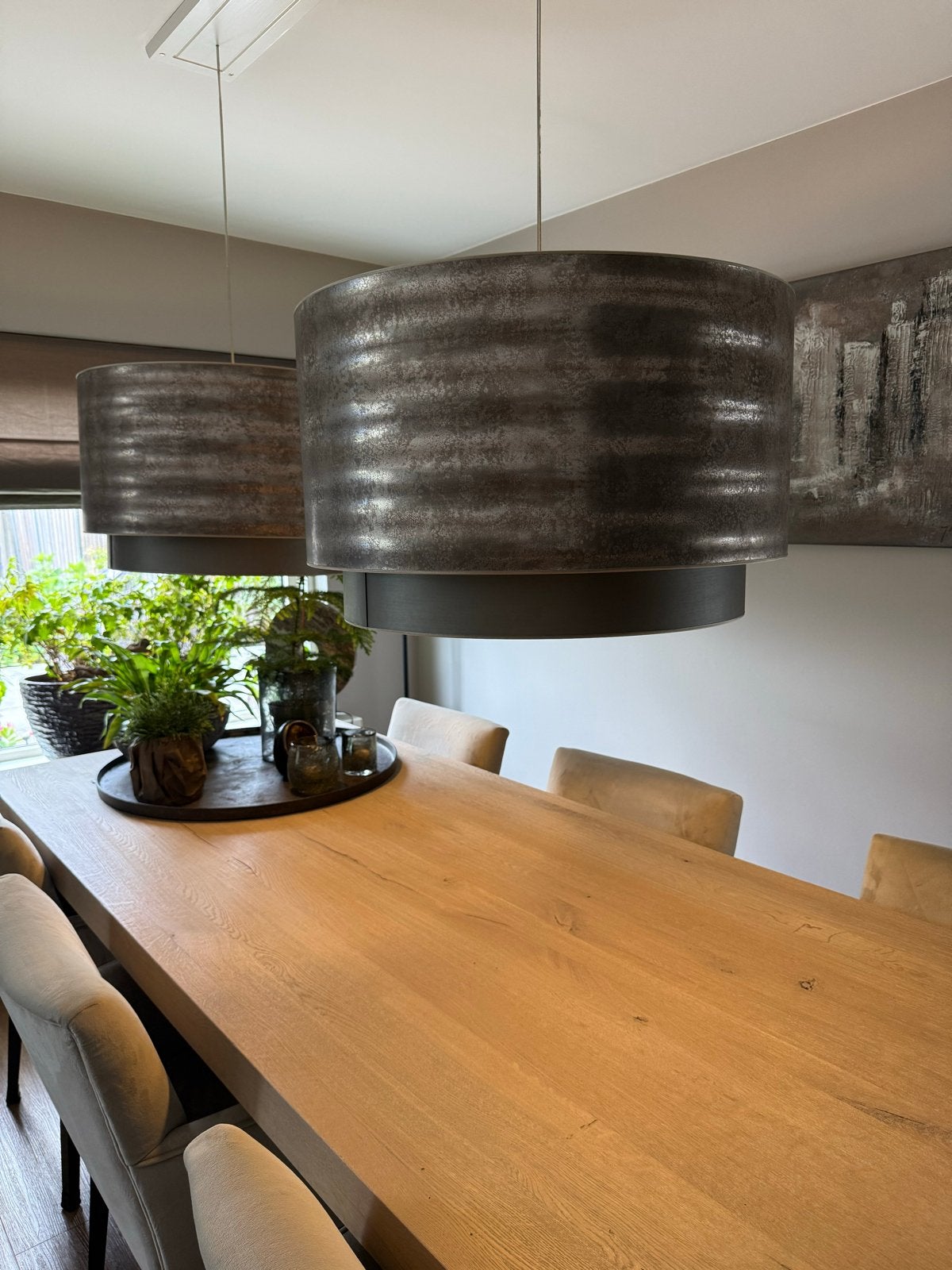 Merk Duran hanglampen- Modern design met lichte beschadiging, Ophalen, Gebruikt, Textiel, E27 (groot)