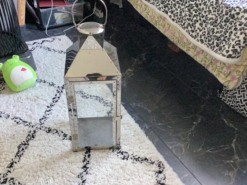 Lantaarn, Huis en Inrichting, Woonaccessoires | Kandelaars en Kaarsen, Ophalen, Overige kleuren, 25 tot 50 cm, Zo goed als nieuw