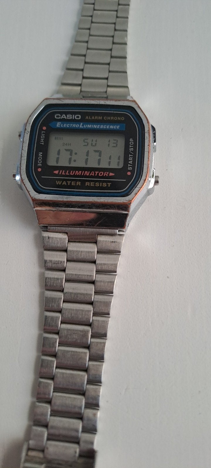 Casio A168 Vintage Digitaal Horloge - Staal, Sieraden, Tassen en Uiterlijk, Ophalen, Gebruikt, Staal, Polshorloge