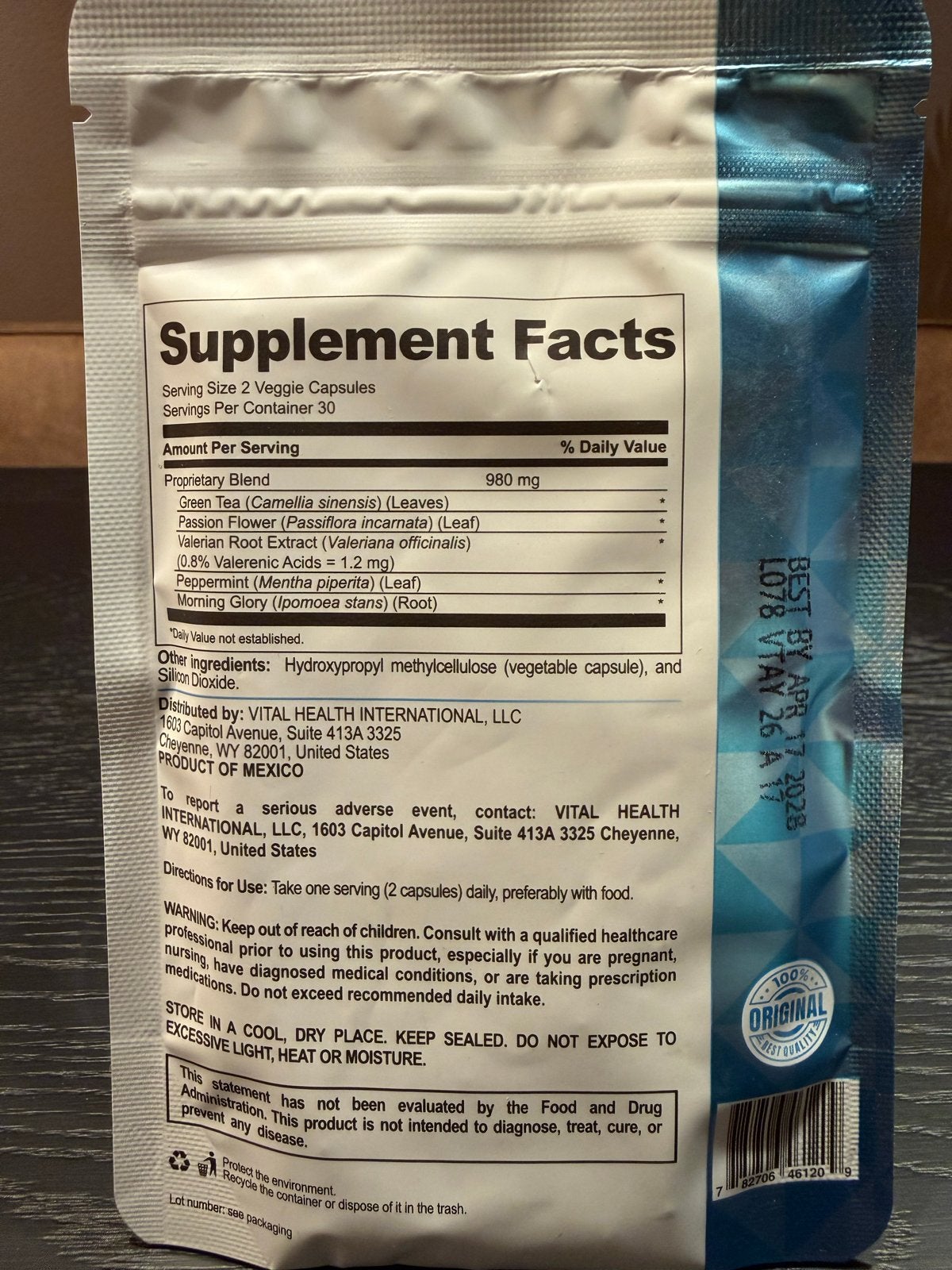 Vitalhealth Supplement: Groene Thee, Passiebloem, Valeriaan, Ophalen of Verzenden, Nieuw, Overige typen
