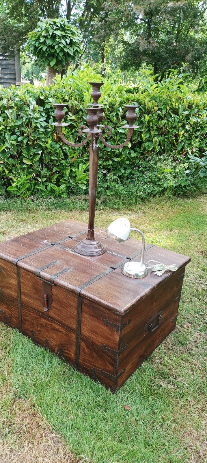 Massief houten kist geschikt als salontafel, Ophalen, 50 tot 100 cm, 50 tot 75 cm, Minder dan 50 cm