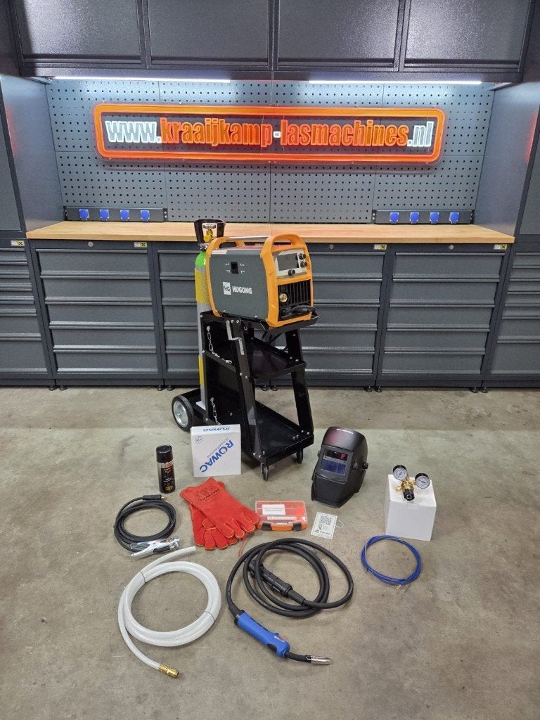 COMPLETE SET ! HUGONG MIG PULSE Lassapparaat LCD 200A 230v, Ophalen of Verzenden, Nieuw, 250 ampère of meer, Co2
