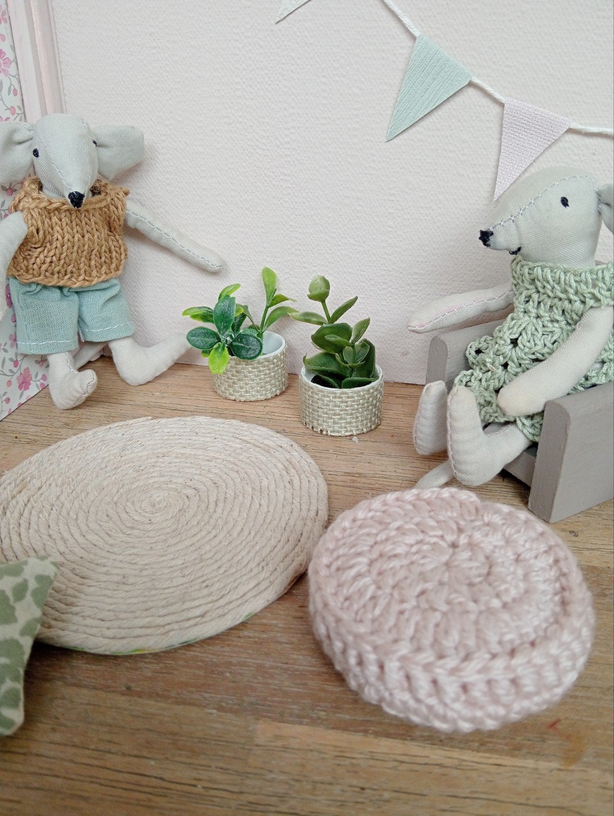 vloerkleedje/plantjes poppenhuis muizenhuis, Verzamelen, Ophalen of Verzenden, Nieuw, Poppenhuis