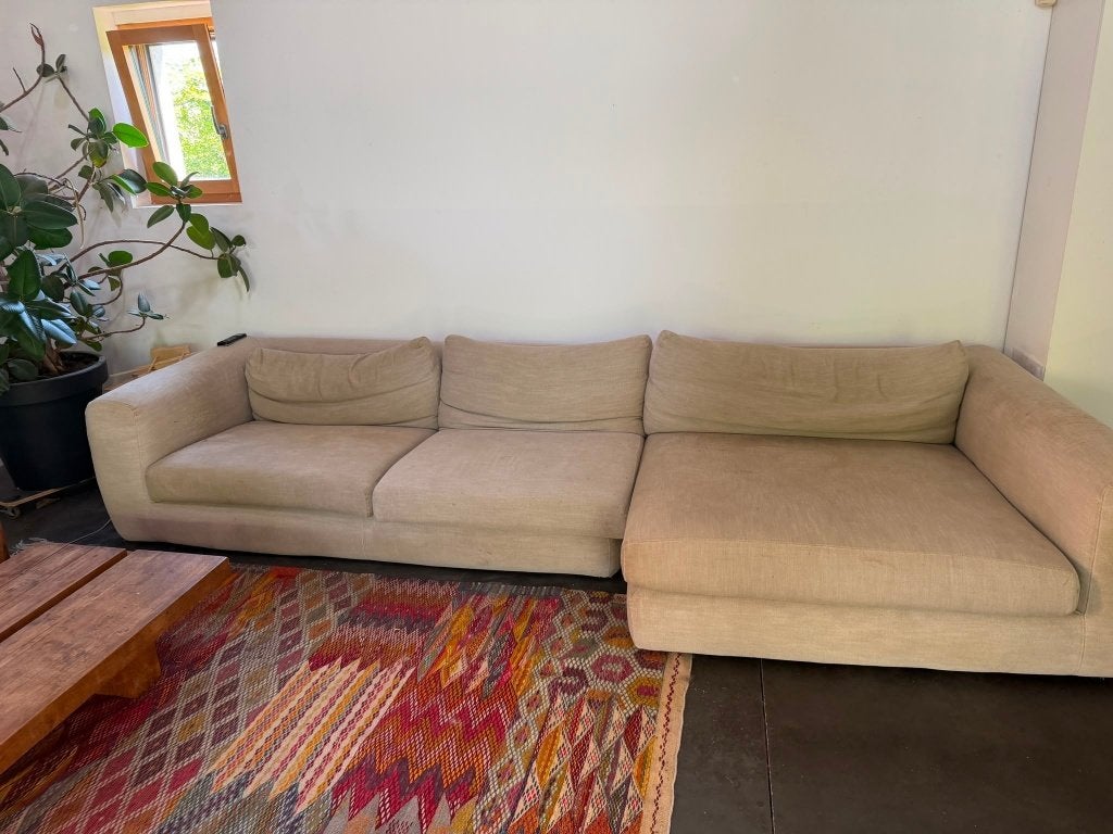 Gratis op te halen, zsm : Linteloo bank 350 cm, Huis en Inrichting, Banken | Bankstellen, Ophalen, Gebruikt, 100 tot 125 cm, 300 cm of meer
