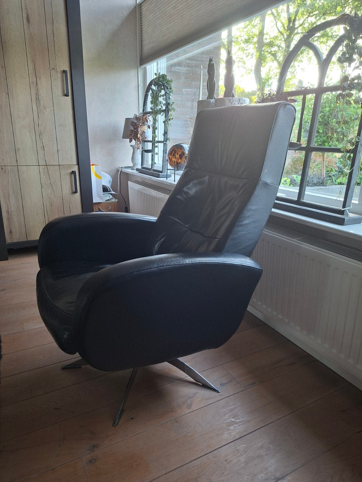 draai Fauteuil, Huis en Inrichting, Ophalen, Gebruikt, 50 tot 75 cm, Leer