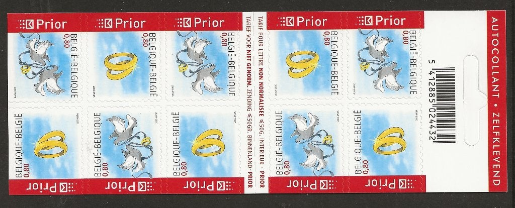 Belgie, boekje huwelijk no mi 3452/3453, postfris, Ophalen of Verzenden, Postfris