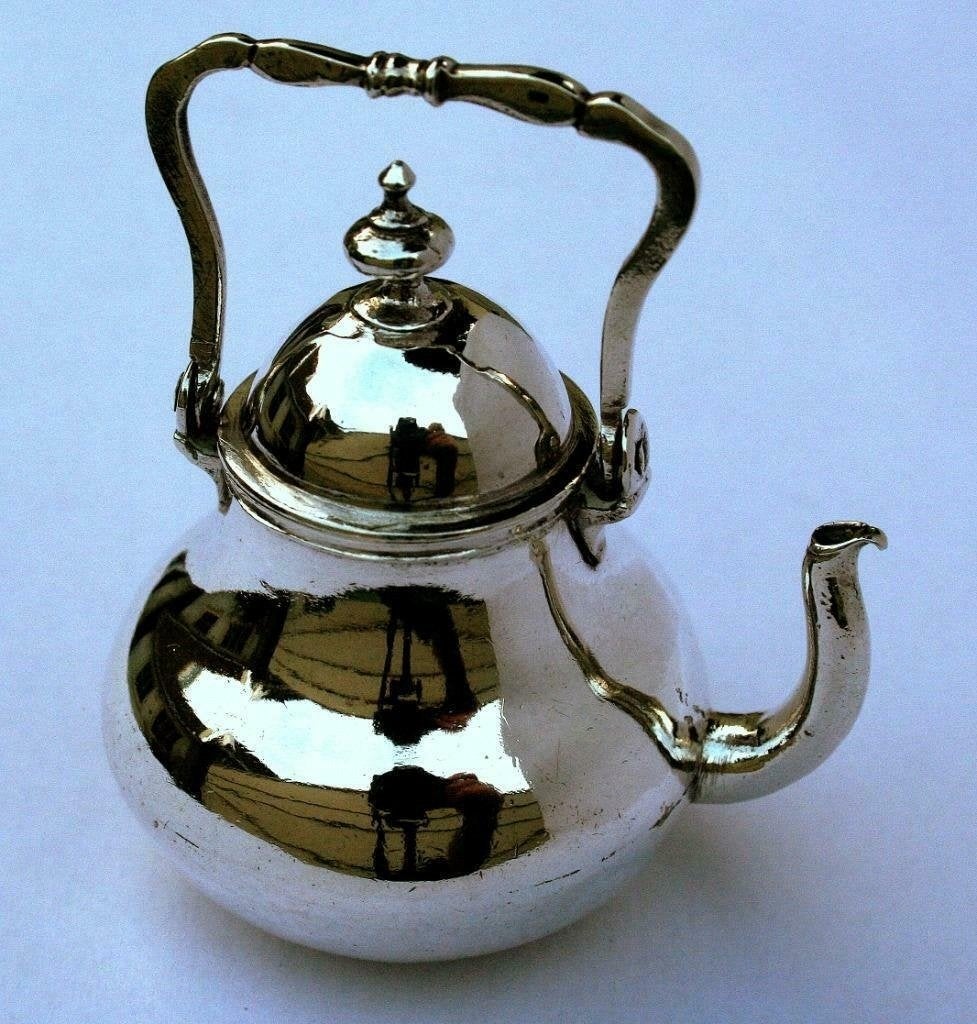 Antieke WATERKETEL zilver miniatuur Amsterdam 1739, Ophalen of Verzenden, Zilver